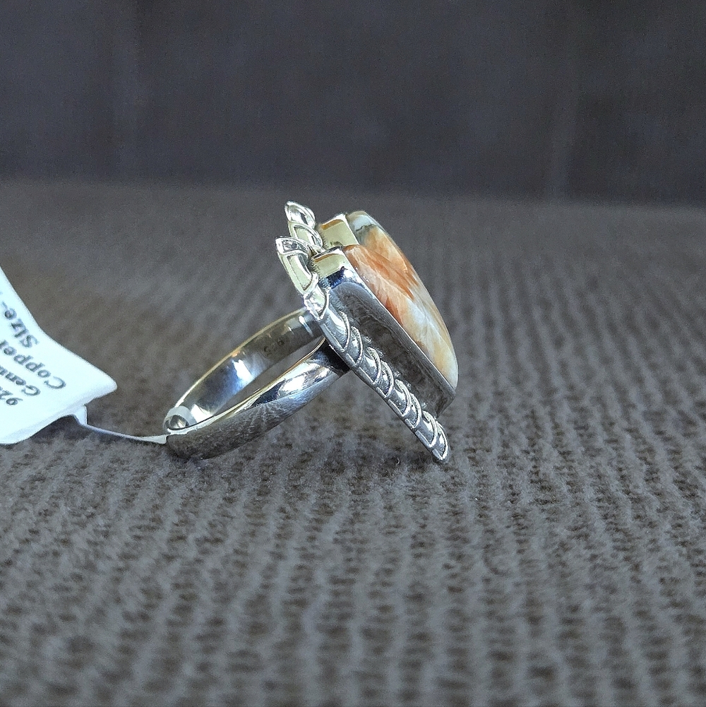 Shivam Copper Turquoise Heart🧡 Statement Ring💍 - Picture 15 of 16